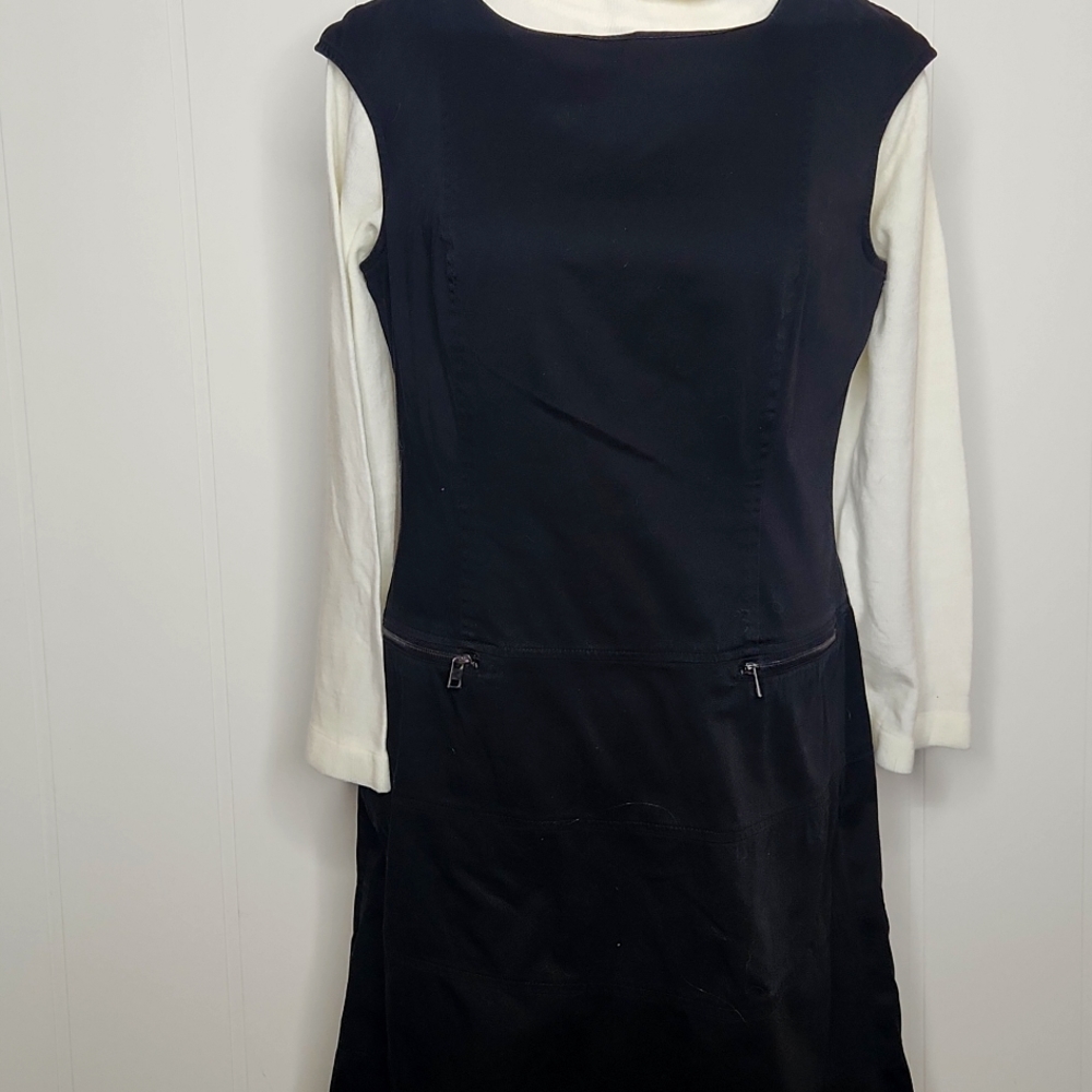 Calvin Klien Wednesday Adams 90's Y2K black casual cargo jumper Grunge dress